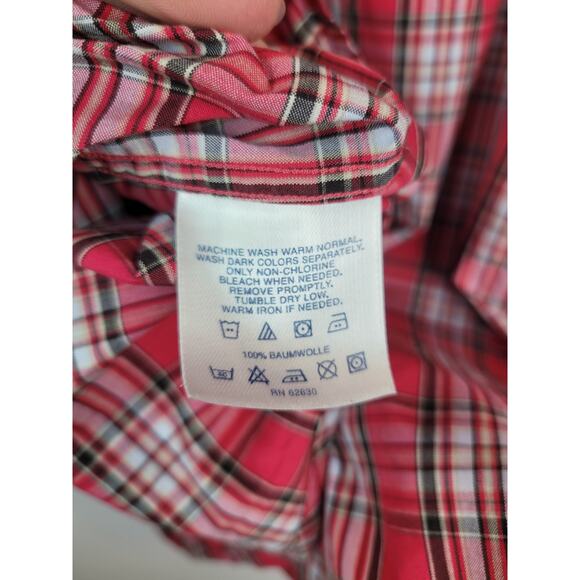 Lands End Men's Red Plaid Long Sleeve Button Up Shirt XLT 17-17.5 - Picture 10 of 10